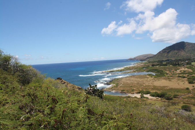 At the beginning of the trail