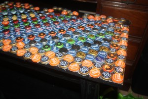 This corner is significantly cleaner than the other (still gluing the last two rows on)